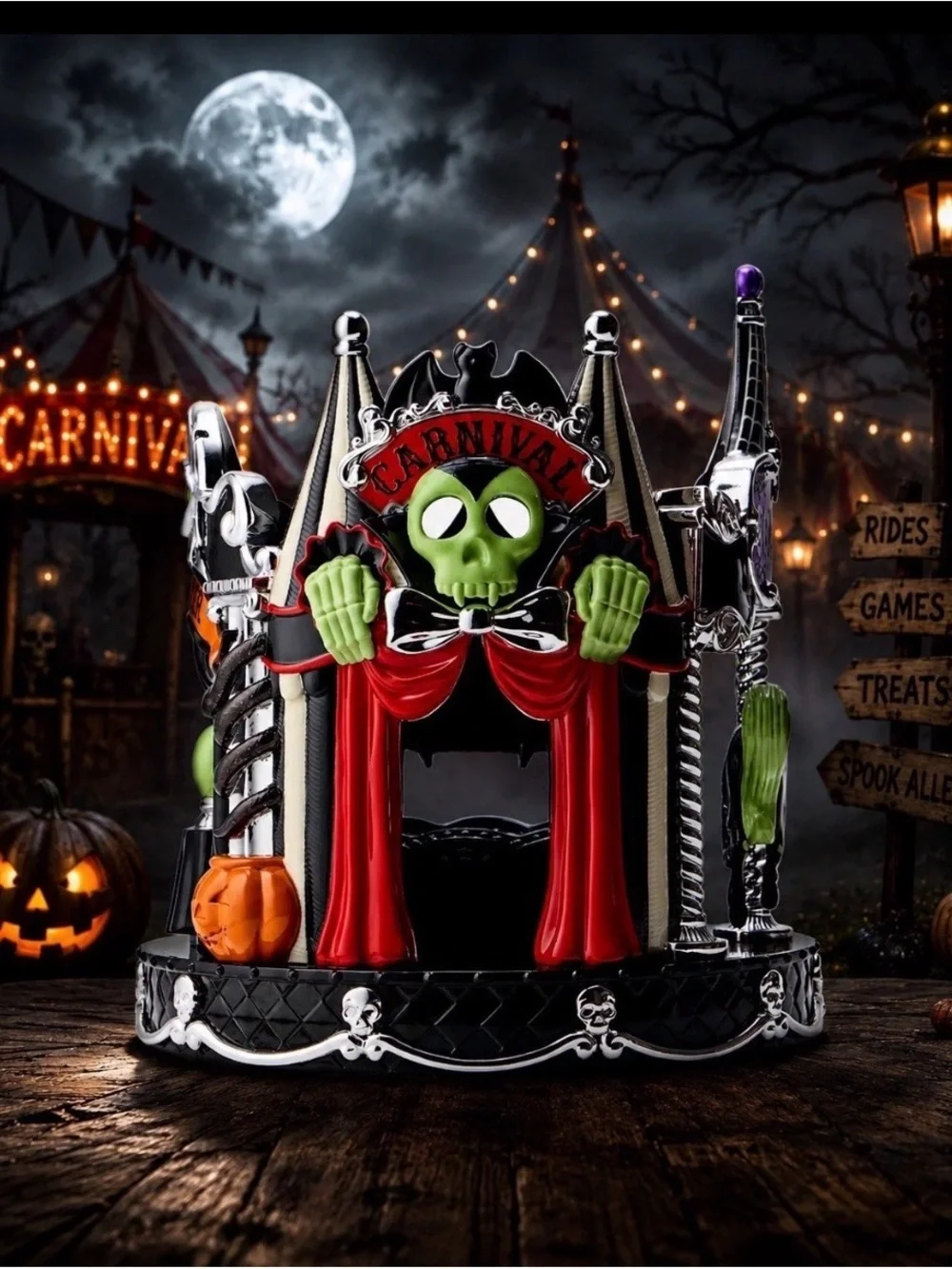 Bath & Body Works Halloween Glow in The Dark Circus Luminary 3 Wick Candle Rare